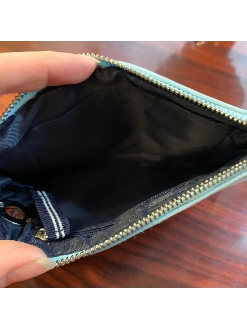 Baby Blue Nautica Zip Wristlet